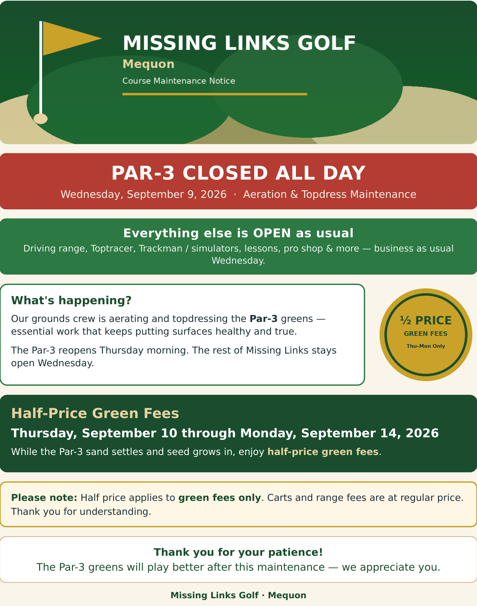 Course Closed Topdress