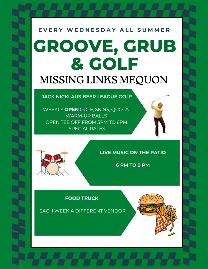 Green Illustrated Friendly Golf Match Flyer
