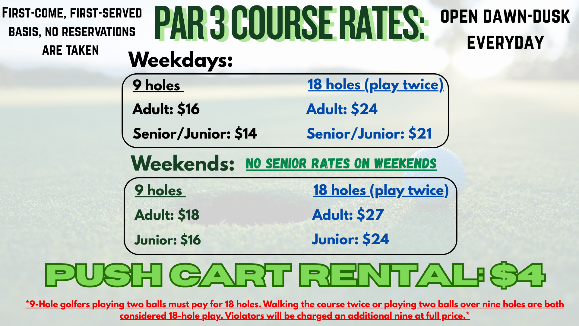 Par 3 Course Rates - Missing Links Golf Course