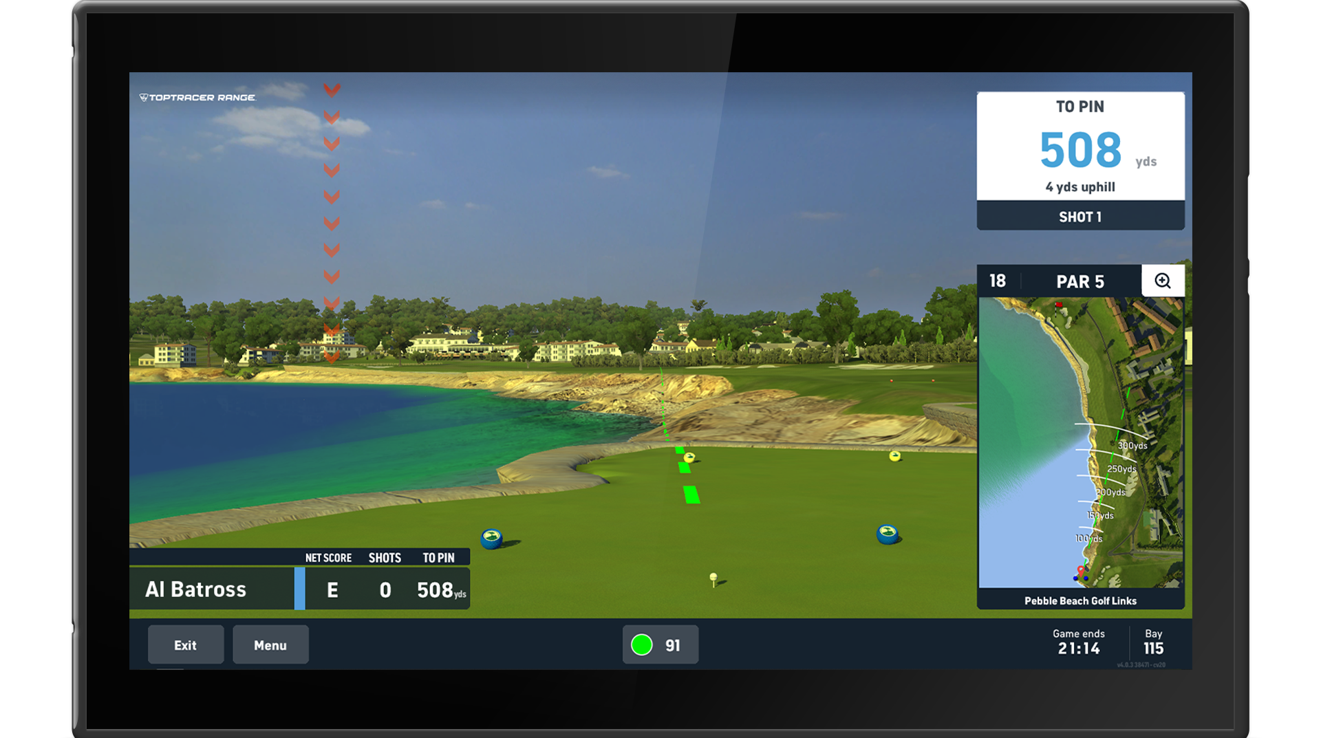 toptracer range monitor game mockup virtual golf